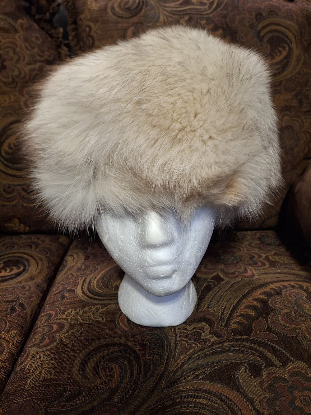 Plush Cream Fur Hat for Women - Luxe Winter Headwear